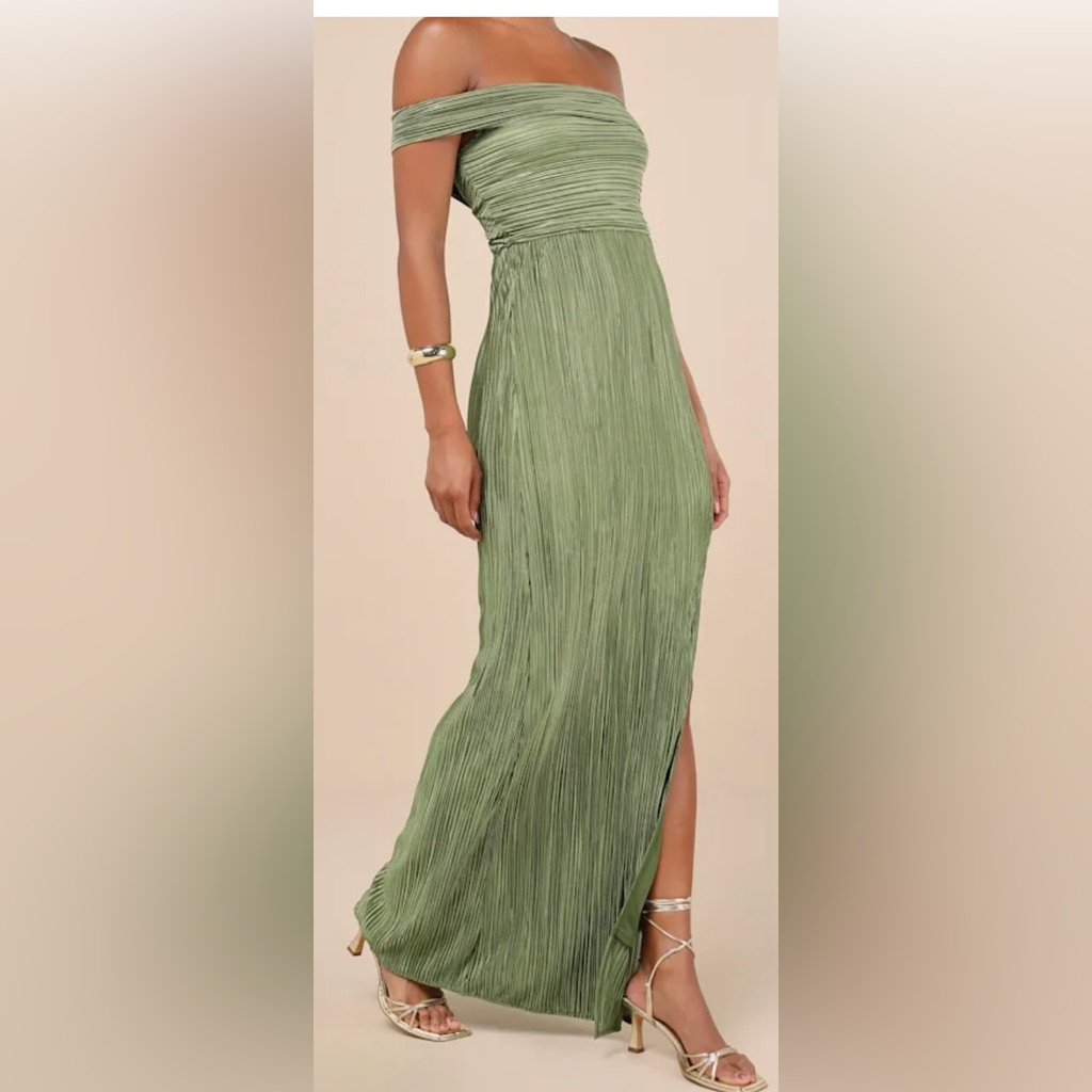 Lulus Poised Performance Elegant One-Shoulder Green Maxi Dress-Small